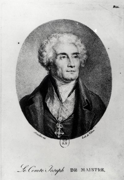 Portrait of Count Joseph de Maistre (1753-1821), engraved by Francois le Villain by Pierre Bouillon